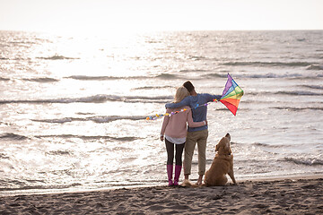 Image showing happy couple enjoying time together at beach