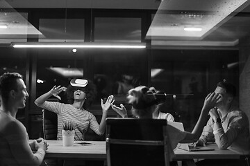 Image showing Multiethnic Business team using virtual reality headset