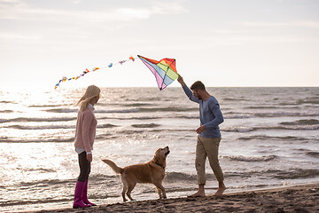 Image showing happy couple enjoying time together at beach