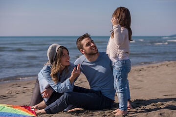 Image showing happy family enjoying vecation during autumn day