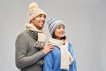 Image showing happy couple in winter clothes