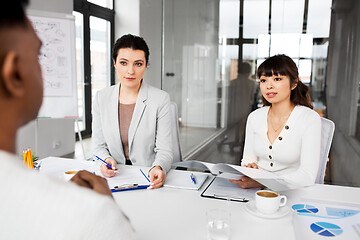 Image showing recruiters having job interview with employee