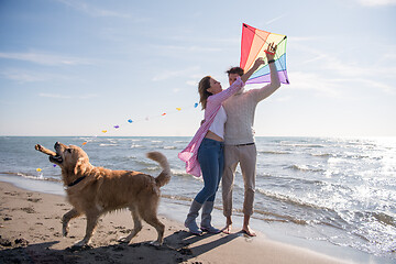 Image showing happy couple enjoying time together at beach