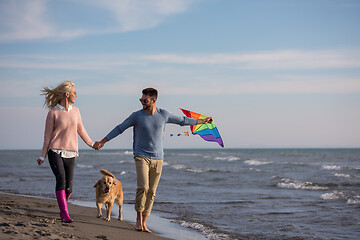 Image showing happy couple enjoying time together at beach