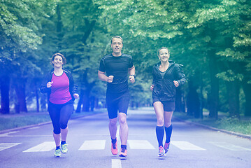 Image showing runners team on morning training