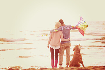 Image showing happy couple enjoying time together at beach