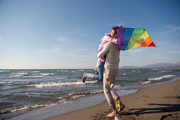 Image showing Couple enjoying time together at beach