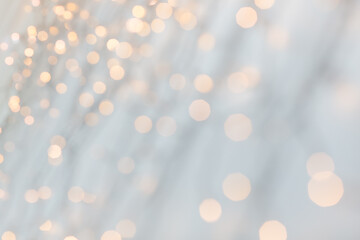 Image showing christmas garland lights over grey background