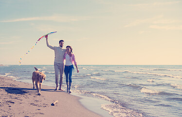 Image showing happy couple enjoying time together at beach