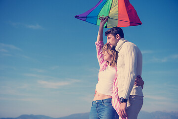 Image showing Couple enjoying time together at beach