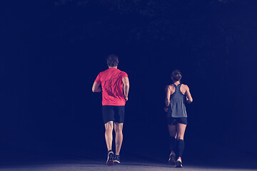 Image showing runners team on the night training