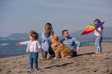 Image showing happy young family enjoying vecation during autumn day