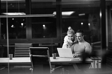 Image showing young designers in the night office