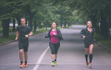 Image showing runners team on morning training