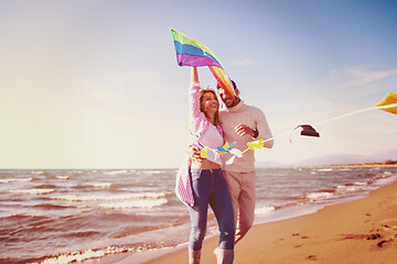 Image showing Couple enjoying time together at beach