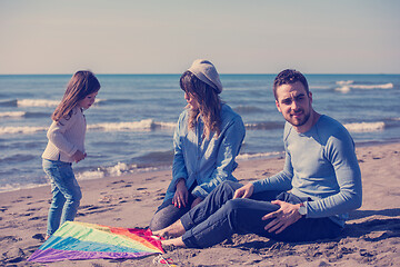 Image showing happy family enjoying vecation during autumn day