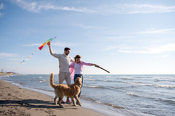 Image showing happy couple enjoying time together at beach