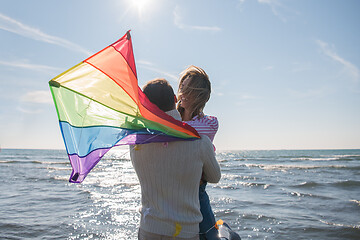 Image showing Couple enjoying time together at beach