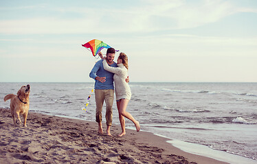 Image showing happy couple enjoying time together at beach