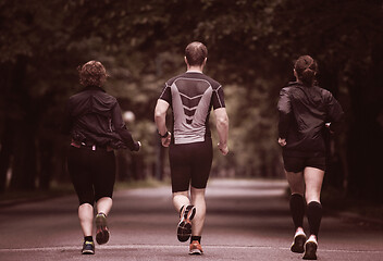 Image showing runners team on morning training