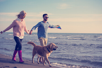 Image showing happy couple enjoying time together at beach