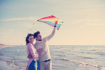 Image showing Couple enjoying time together at beach