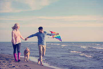 Image showing happy couple enjoying time together at beach