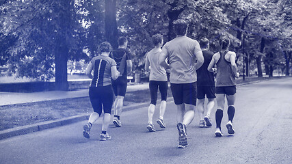 Image showing runners team on morning training