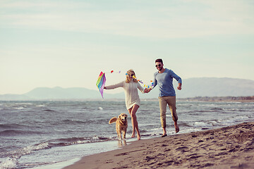 Image showing happy couple enjoying time together at beach