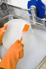 Image showing washing dishes
