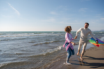 Image showing Couple enjoying time together at beach