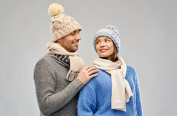 Image showing happy couple in winter clothes