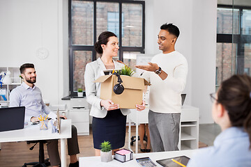 Image showing new female employee with colleagues at office