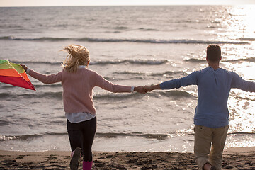 Image showing Couple enjoying time together at beach