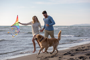 Image showing happy couple enjoying time together at beach