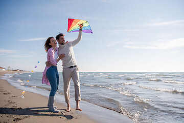 Image showing Couple enjoying time together at beach