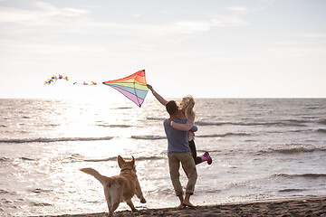 Image showing happy couple enjoying time together at beach