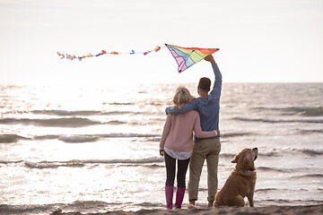 Image showing happy couple enjoying time together at beach