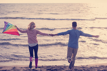 Image showing Couple enjoying time together at beach