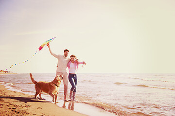 Image showing happy couple enjoying time together at beach