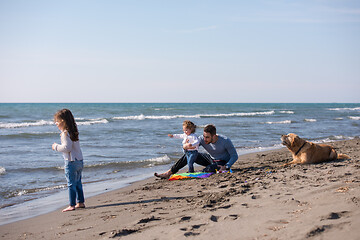 Image showing happy young family enjoying vecation during autumn day