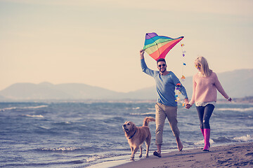 Image showing happy couple enjoying time together at beach