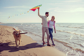 Image showing happy couple enjoying time together at beach