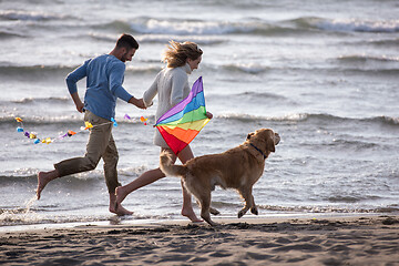 Image showing happy couple enjoying time together at beach