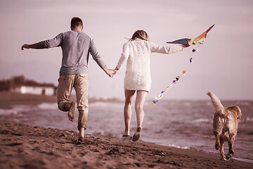 Image showing happy couple enjoying time together at beach