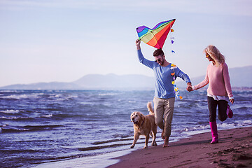 Image showing happy couple enjoying time together at beach