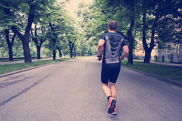 Image showing male runner training for marathon