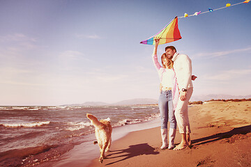 Image showing happy couple enjoying time together at beach