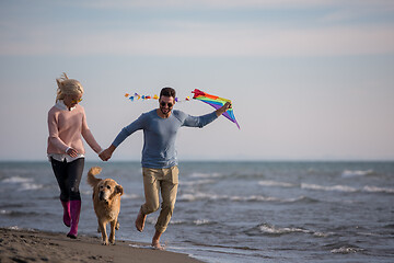 Image showing happy couple enjoying time together at beach