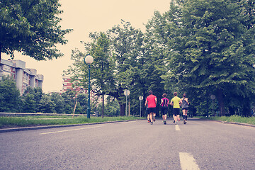 Image showing runners team on morning training